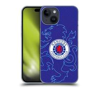 Head Case Designs Officially Licensed Rangers FC Lion Pinstripes Pattern Crest Hard Back Case Compatible With Apple iPhone 15