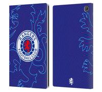 Head Case Designs Officially Licensed Rangers FC Lion Pinstripes Pattern Crest Leather Wallet Case Compatible With Amazon Fire Max 11 2023