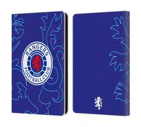 Head Case Designs Officially Licensed Rangers FC Lion Pinstripes Pattern Crest Leather Wallet Case Compatible With Amazon Kindle Paperwhite 6