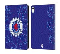 Head Case Designs Officially Licensed Rangers FC Lion Pinstripes Pattern Crest Leather Wallet Case Compatible With Apple iPad 10.9 2022/2025