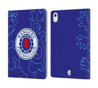 Head Case Designs Officially Licensed Rangers FC Lion Pinstripes Pattern Crest Leather Wallet Case Compatible With Apple iPad Air 11 2020/2022/2024/2025