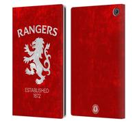 Head Case Designs Officially Licensed Rangers FC Lion Rampant Crest Leather Wallet Case Compatible With Amazon Fire Max 11 2023