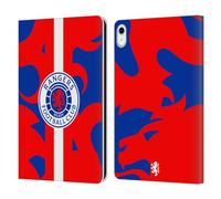 Head Case Designs Officially Licensed Rangers FC Lion Rampant Pattern Crest Leather Wallet Case Compatible With Apple iPad 10.9 2022/2025