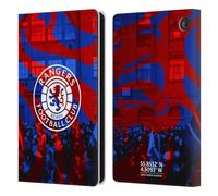 Head Case Designs Officially Licensed Rangers FC Logo Stadium Crest Leather Wallet Case Compatible With Amazon Fire 7 2022