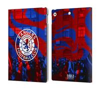 Head Case Designs Officially Licensed Rangers FC Logo Stadium Crest Leather Wallet Case Compatible With Apple iPad 10.2 2019/2020/2021