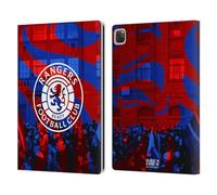 Head Case Designs Officially Licensed Rangers FC Logo Stadium Crest Leather Wallet Case Compatible With Apple iPad Pro 12.9 2020/2021/2022