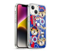 Head Case Designs Officially Licensed Rangers FC Mascot Sticker Collage Crest Gel Case [Military Grade Protection] Compatible with Apple iPhone 14 and Compatible with MagSafe
