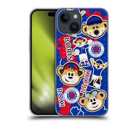 Head Case Designs Officially Licensed Rangers FC Mascot Sticker Collage Crest Hard Back Case Compatible With Apple iPhone 15
