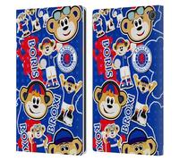 Head Case Designs Officially Licensed Rangers FC Mascot Sticker Collage Crest Leather Wallet Case Compatible With Amazon Fire Max 11 2023