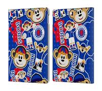 Head Case Designs Officially Licensed Rangers FC Mascot Sticker Collage Crest Leather Wallet Case Compatible With Apple iPad 10.2 2019/2020/2021