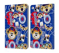 Head Case Designs Officially Licensed Rangers FC Mascot Sticker Collage Crest Leather Wallet Case Compatible With Apple iPad 9.7 2017 / iPad 9.7 2018