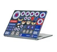 Head Case Designs Officially Licensed Rangers FC Mix Art Icons Black Glitter Hard Crystal Armour Laptop Case compatible with MacBook Air 13.6" M2 A2681/M3 A3113/M4 A3240 2022/2024/2025