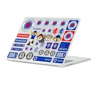 Head Case Designs Officially Licensed Rangers FC Mix Art Icons Clear Glitter Hard Crystal Armour Laptop Case compatible with MacBook Air 13.6" M2 A2681/M3 A3113/M4 A3240 2022/2024/2025