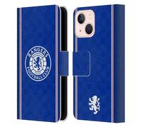 Head Case Designs Officially Licensed Rangers FC Retro 1989 Home Kit Crest Leather Wallet Case Compatible With Apple iPhone 13 Mini