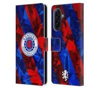Head Case Designs Officially Licensed Rangers FC Stadium Stripes Crest Leather Wallet Case Compatible With Samsung Galaxy A17 4G / 5G