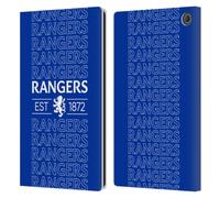 Head Case Designs Officially Licensed Rangers FC Typography Crest Leather Wallet Case Compatible With Amazon Fire Max 11 2023