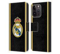 Head Case Designs Officially Licensed Real Madrid CF Bring Back 99/00 Black Retro Leather Wallet Case Compatible With Apple iPhone 15 Pro