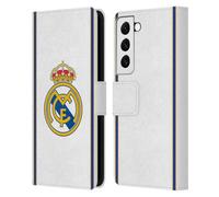 Head Case Designs Officially Licensed Real Madrid CF Bring Back 99/00 White Retro Leather Wallet Case Compatible With Samsung Galaxy S22 5G