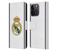 Head Case Designs Officially Licensed Real Madrid CF Bring Back 99/00 White Retro Leather Wallet Case Compatible With Apple iPhone 15 Pro