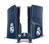 Head Case Designs Officially Licensed Real Madrid CF Dark Blue Badge Vinyl Sticker Gaming Skin Decal Cover Compatible With Sony PlayStation 5 PS5 Slim Disc Edition Console & DualSense Controller