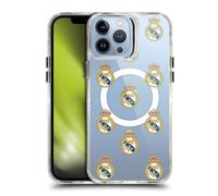 Head Case Designs Officially Licensed Real Madrid CF Pattern Logo Icon Shockproof Bumper Case [Military Grade Protection] Compatible with Apple iPhone 13 Pro Max and Compatible with MagSafe