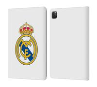 Head Case Designs Officially Licensed Real Madrid CF Plain Logo White Origin Leather Wallet Case Compatible With Apple iPad Pro 11 2020/2021 / 2022
