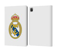 Head Case Designs Officially Licensed Real Madrid CF Plain Logo White Origin Leather Wallet Case Compatible With Apple iPad Pro 12.9 2020/2021/2022