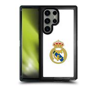 Head Case Designs Officially Licensed Real Madrid CF Plain Logo White Origin Ultra-Armoured Shockproof Case [Military Grade Protection] Compatible With Samsung Galaxy S23 Ultra 5G