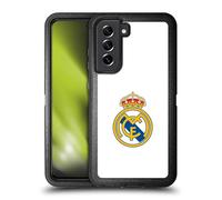 Head Case Designs Officially Licensed Real Madrid CF Plain Logo White Origin Ultra-Armoured Shockproof Case [Military Grade Protection] Compatible With Samsung Galaxy S21 FE 5G
