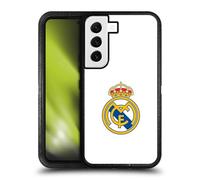 Head Case Designs Officially Licensed Real Madrid CF Plain Logo White Origin Ultra-Armoured Shockproof Case [Military Grade Protection] Compatible With Samsung Galaxy S22 5G