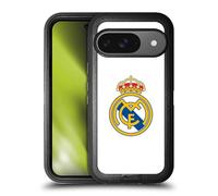 Head Case Designs Officially Licensed Real Madrid CF Plain Logo White Origin Ultra-Armoured Shockproof Case [Military Grade Protection] Compatible With Google Pixel 9 / Pixel 9 Pro