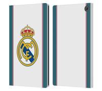 Head Case Designs Officially Licensed Real Madrid CF White 2026/27 Badge Leather Wallet Case Compatible With Amazon Fire Max 11 2023