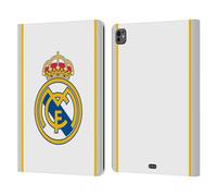 Head Case Designs Officially Licensed Real Madrid CF White Badge Leather Wallet Case Compatible With Apple iPad Pro 13 M4 2024