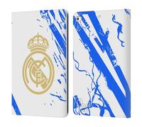Head Case Designs Officially Licensed Real Madrid CF White Blue Urban Leather Wallet Case Compatible With Apple iPad 9.7 2017 / iPad 9.7 2018