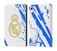 Head Case Designs Officially Licensed Real Madrid CF White Blue Urban Leather Wallet Case Compatible With Apple iPad mini (2021/2024)