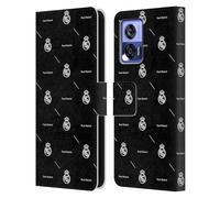 Head Case Designs Officially Licensed Real Madrid CF White Logo Pattern Legend Leather Wallet Case Compatible With Motorola Edge 30 Neo 5G