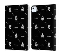 Head Case Designs Officially Licensed Real Madrid CF White Logo Pattern Legend Leather Wallet Case Compatible With Apple iPad Air 11 2020/2022/2024/2025