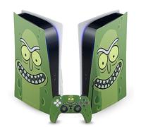 Head Case Designs Officially Licensed Rick And Morty Pickle Rick Graphics Vinyl Faceplate Sticker Gaming Skin Decal Compatible With Sony PlayStation 5 PS5 Disc Edition Console & DualSense Controller