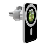 Head Case Designs Officially Licensed Rick And Morty Portal Boyz Character Art Magnetic Car Mount with Wireless Charger 15W Fast Charging Compatible with MagSafe iPhone and Android Qi Devices (White)