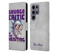 Head Case Designs Officially Licensed Rick and Morty Savage Critic Season 4 Graphics Leather Wallet Case Compatible with Samsung Galaxy S25 Ultra