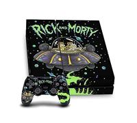 Head Case Designs Officially Licensed Rick And Morty The Space Cruiser Graphics Vinyl Sticker Gaming Skin Decal Cover Compatible With Sony PlayStation 4 PS4 Console and DualShock 4 Controller Bundle