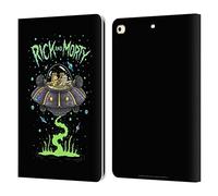 Head Case Designs Officially Licensed Rick And Morty The Space Cruiser Season 1 & 2 Graphics Leather Wallet Case Compatible With Apple iPad 9.7 2017 / iPad 9.7 2018