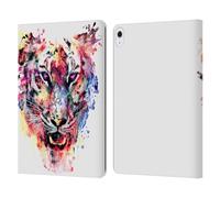 Head Case Designs Officially Licensed Riza Peker Eye Of The Tiger Animals Leather Wallet Case Compatible With Apple iPad Air 13 2024/2025