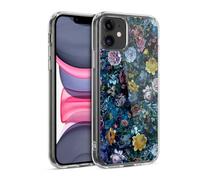 Head Case Designs Officially Licensed Riza Peker Midnight Garden Night Floral Gel Case [Military Grade Protection] Compatible with Apple iPhone 11 and Compatible with MagSafe
