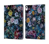 Head Case Designs Officially Licensed Riza Peker Midnight Garden Night Floral Leather Wallet Case Compatible With Apple iPad Air 13 2024/2025