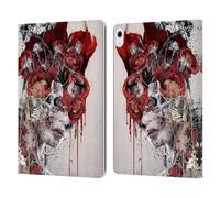 Head Case Designs Officially Licensed Riza Peker Queen Of Skulls Surreal Leather Wallet Case Compatible With Apple iPad Air 13 2024/2025