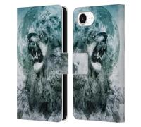 Head Case Designs Officially Licensed Riza Peker Roaring Clouds Animal Abstract Leather Wallet Case Compatible With Apple iPhone 16e