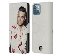 Head Case Designs Officially Licensed Robbie Williams Floral Shirt Calendar Leather Wallet Case Compatible With Apple iPhone 13
