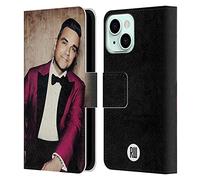 Head Case Designs Officially Licensed Robbie Williams Magenta Tux Calendar Leather Wallet Case Compatible With Apple iPhone 13 Mini