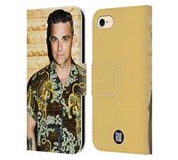 Head Case Designs Officially Licensed Robbie Williams Tiger Print Shirt Calendar Leather Wallet Case Compatible With Apple iPhone 7/8 / SE 2020 & 2022